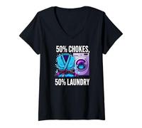 Donna Brazilian Jiu Jitsu 50% Chokes 50% Laundry BJJ Maglietta con Collo a V