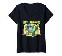 Donna Breakdance Bambini Breakdance Breakdancer Urban Dance Musica Maglietta con Collo a V