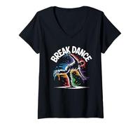 Donna Breakdance Bambini Breakdance Breakdancer Urban Dance Musica Maglietta con Collo a V