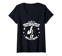 Donna Breakdance e Sarcasmo B-Boy Divertente Break Dancer Maglietta con Collo a V