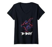Donna Breakdancing Bambini Breakdancers Hip-Hop Danza Breakdance Maglietta con Collo a V