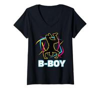 Donna Breakdancing Bambini Breakdancers Hip-Hop Danza Breakdance Maglietta con Collo a V