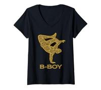 Donna Breakdancing Bambini Breakdancers Hip-Hop Danza Breakdance Maglietta con Collo a V