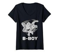 Donna Breakdancing Bambini Breakdancers Hip-Hop Danza Breakdance Maglietta con Collo a V