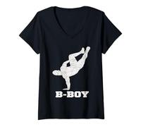 Donna Breakdancing Bambini Breakdancers Hip-Hop Danza Breakdance Maglietta con Collo a V