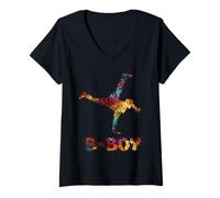 Donna Breakdancing Bambini Breakdancers Hip-Hop Danza Breakdance Maglietta con Collo a V