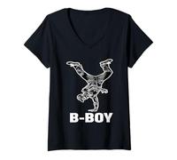 Donna Breakdancing Bambini Breakdancers Hip-Hop Danza Breakdance Maglietta con Collo a V