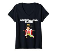 Donna Breakdancing Queen, Maglietta da Donna Breakdance Breakdancer Maglietta con Collo a V
