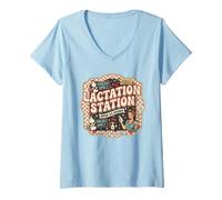 Donna Breastfeeding & Pumping Humor, Nursing Top, Lactating Mom Maglietta con Collo a V
