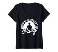 Donna Breathe Relax And Accept The Crazy Maglietta con Collo a V