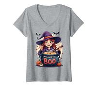 Donna Brew Until You Boo Halloween Witch Maglietta con Collo a V