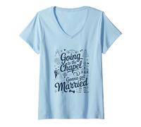 Donna Bride Bridal Going To The Chapel Gonna Get Married Wedding Maglietta con Collo a V