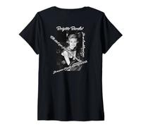 Donna Brigitte Bardot_003_Back Printed Maglietta con Collo a V