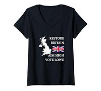 Donna British Pride Britain UK Patriots Regno Unito Aim High GB Maglietta con Collo a V