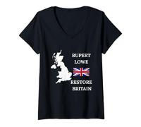 Donna British Pride Britain UK Patriots Regno Unito Rupert Lowe Maglietta con Collo a V