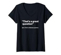 Donna British Translation: That’s a Great Question Maglietta con Collo a V