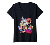 Donna Britpop Anni '90 British Rock Concert Souvenir British Pop Maglietta con Collo a V