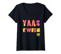 Donna Broad City Yass Kween Maglietta con Collo a V