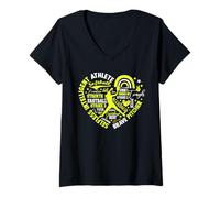 Donna Brocca da Softball per Ragazze, Ideale per Adolescenti Heart Brave Maglietta con Collo a V