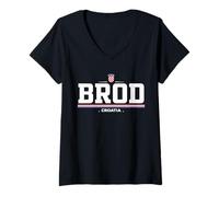 Donna Brod Croatia/Hrvatska Maglietta con Collo a V
