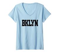 Donna Brooklyn, New York BKLYN Brooklyn | Testo Bianco Maglietta con Collo a V