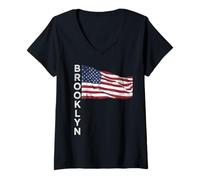 Donna BROOKLYN NEW YORK NY Regalo souvenir locale BKLN Queen B Brooky Maglietta con Collo a V