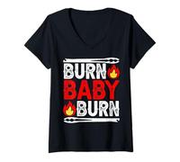 Donna Bruciare Baby Burn Maglietta con Collo a V