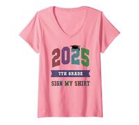 Donna Bruh 7th Grade 2025, autografi dell'ultimo giorno, autografi firmati MY Keepsake Maglietta con Collo a V