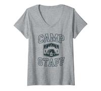 Donna Bruh Camp Staff Host Squad Camper Infermiera Campeggio Cugini Maglietta con Collo a V