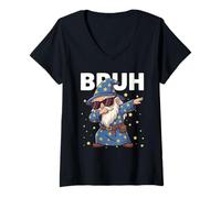 Donna Bruh, Divertente Mago per Dabbing, per Bambini e Ragazzi, Amanti della magia Maglietta con Collo a V