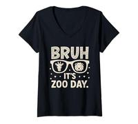 Donna Bruh It's Zoo Day - Divertente avventura con animali abbinata a bambini di famiglia Maglietta con Collo a V