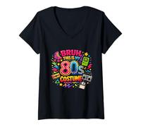 Donna Bruh, Questa è la mia Divertente Festa retrò degli Anni '80 Maglietta con Collo a V