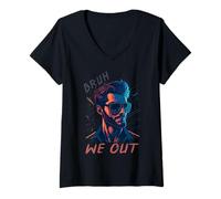 Donna Bruh We out End of School Year Summer Uomo Donna Tee Estate Maglietta con Collo a V