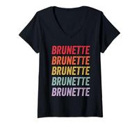 Donna Bruna Maglietta con Collo a V