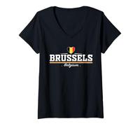 Donna Brussels Belgium Maglietta con Collo a V