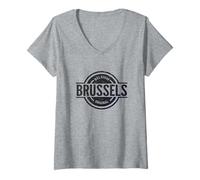 Donna Bruxelles Belgio - Ufficiale Bruxelles Belgio Maglietta con Collo a V