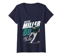 Donna Bryce Miller | Giocatore di Baseball MLB di Seattle | MLBBMI204M Maglietta con Collo a V