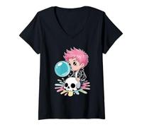 Donna Bubblegum Breakdown Kawaii Punk Maglietta con Collo a V