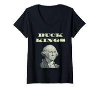 Donna Buck Kings - George Washington Maglietta con Collo a V
