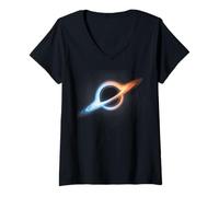 Donna Buco Nero, energia, Disco, Astratto, astrofisica, Concetto Maglietta con Collo a V