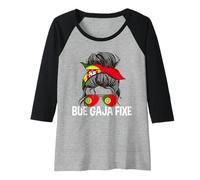 Donna Bue Gaja Fixe Una Ragazza Davvero Cool Portogallo Divertente Portoghese Maglia con Maniche Raglan