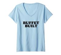 Donna Buffet Built Minimalist Retro Offensive Line Maglietta con Collo a V