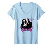 Donna Buffy The Vampire Slayer Spike & Drusilla Nouveau Portrait Maglietta con Collo a V, Celeste, S