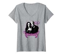 Donna Buffy The Vampire Slayer Spike & Drusilla Nouveau Portrait Maglietta con Collo a V, Grigio Melange, XL
