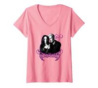 Donna Buffy The Vampire Slayer Spike & Drusilla Nouveau Portrait Maglietta con Collo a V, Rosa, S