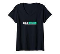 Donna Built Different t-Shirt Uomo Maglietta con Collo a V