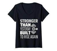 Donna BUILT TO RISE - ABBIGLIAMENTO PALESTRA MINDSET PER GUERRIERI DEL FITNESS Maglietta con Collo a V