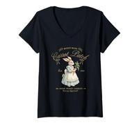 Donna Bunny Bliss Carrot Patch di carote fresche raccolte Maglietta con Collo a V