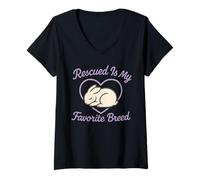 Donna Bunny Mom Rabbit Rescue Adopt Don't Shop Bunny Foster Design Maglietta con Collo a V