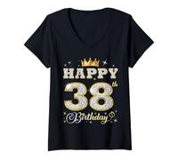 Donna Buon 38° compleanno Festa di compleanno per donne e uomini di 38 anni Maglietta con Collo a V